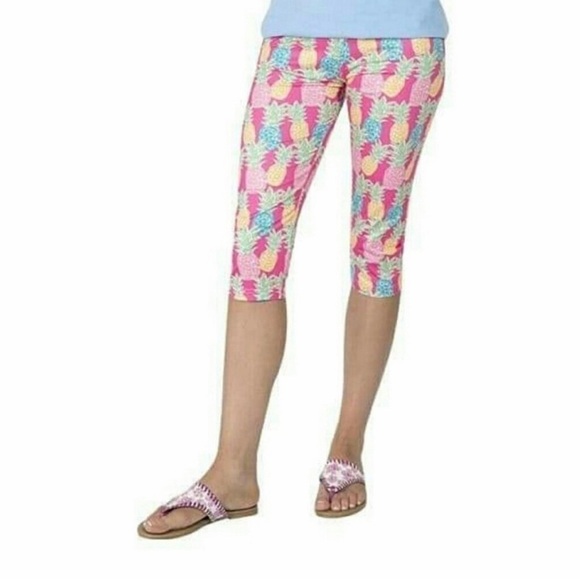 Simply Southern Charleston Cropped Pineapple Leggings One Size - Picture 3 of 5